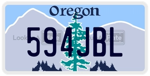 594JBL license plate in Oregon