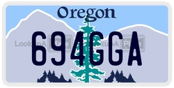 694GGA  license plate in OR