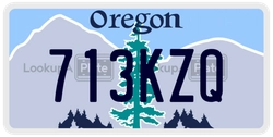 713KZQ  license plate in OR