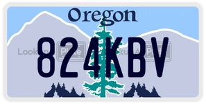 824KBV license plate in Oregon