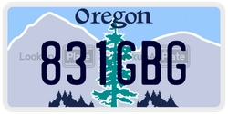 831GBG  license plate in OR