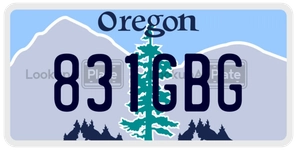 831GBG license plate in Oregon