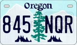 845NQR license plate in Oregon