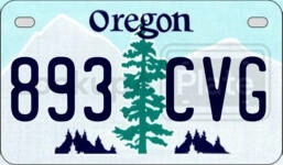 893CVG license plate in Oregon