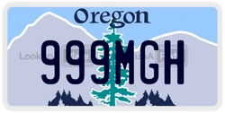999MGH  license plate in OR