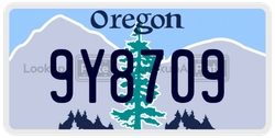 9Y8709  license plate in OR