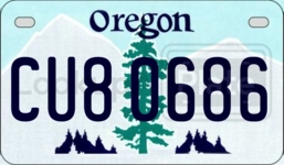 CU80686 license plate in Oregon