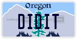 DIDIT  license plate in OR