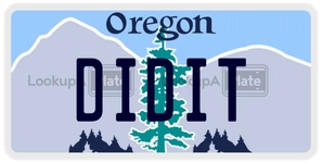 DIDIT license plate in Oregon