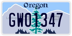 GW01347  license plate in OR