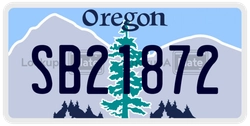 SB21872  license plate in OR
