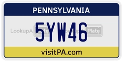 5YW46  license plate in PA