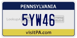 5YW46 license plate in Pennsylvania