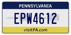 EPW4612  license plate in PA