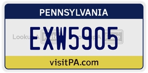 EXW5905 license plate in Pennsylvania
