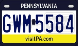 GWM5584 license plate in Pennsylvania