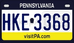 HKE3368 license plate in Pennsylvania