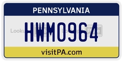 HWM0964  license plate in PA