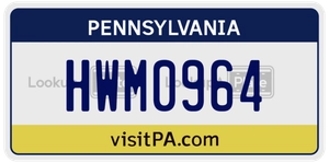 HWM0964 license plate in Pennsylvania