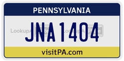 JNA1404  license plate in PA