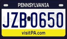 JZB0650 license plate in Pennsylvania