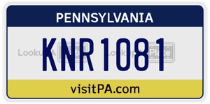 KNR1081 license plate in Pennsylvania
