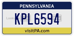 KPL6594  license plate in PA