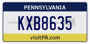 KXB8635 license plate in Pennsylvania