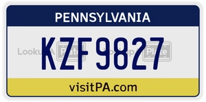 KZF9827 license plate in Pennsylvania