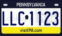 LLC1123 license plate in Pennsylvania