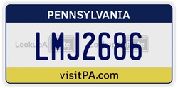 LMJ2686  license plate in PA