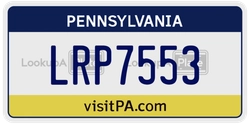 LRP7553  license plate in PA