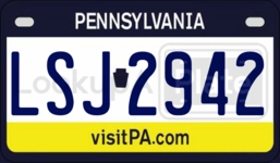 LSJ2942 license plate in Pennsylvania