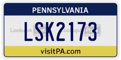 LSK2173  license plate in PA