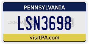 LSN3698 license plate in Pennsylvania