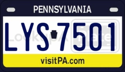 LYS7501 license plate in Pennsylvania