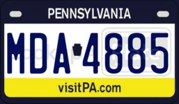 MDA4885 license plate in Pennsylvania