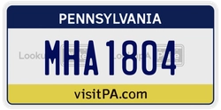 MHA1804  license plate in PA
