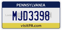 MJD3398  license plate in PA