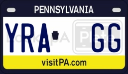YRAGG license plate in Pennsylvania