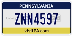 ZNN4597  license plate in PA