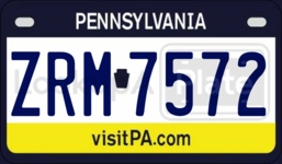 ZRM7572 license plate in Pennsylvania