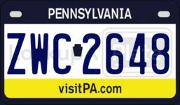 ZWC2648 license plate in Pennsylvania