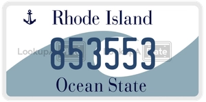 853553 license plate in Rhode Island