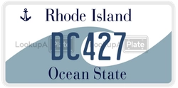 DC427  license plate in RI