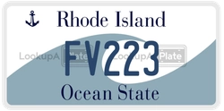 FV223  license plate in RI