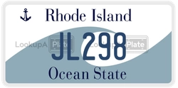 JL298  license plate in RI