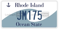JM175  license plate in RI
