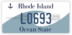 LO693  license plate in RI