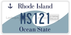 MS121  license plate in RI